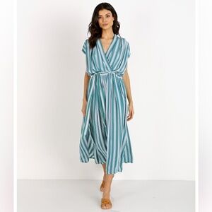 La Confection Aia Dress Stripe Sea Green